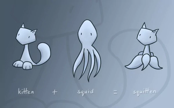 kitten funny squid squitten cartoon HD Desktop Wallpaper | Background Image