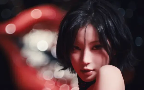 5K Ultra HD desktop wallpaper: sultry close-up of an unidentified K-pop idol/Japanese model; image tags: BABYMONSTER, Asa BABYMONSTER, K-pop.
