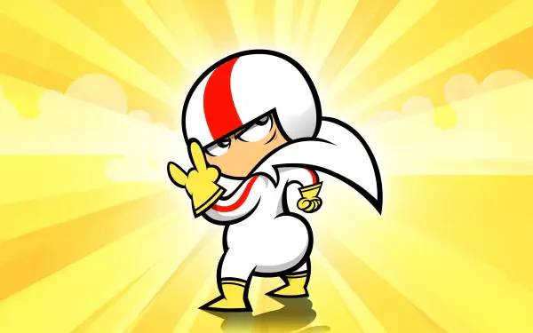 Kick Buttowski striking a confident pose against a yellow sunburst background — 4K Ultra HD PC desktop wallpaper/background.