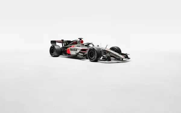 Audi R26 Formula One race car on a clean white background, 4K Ultra HD PC desktop wallpaper.