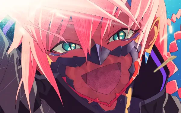 Talia Yang from Cyberpunk: Edgerunners 2, a pink-haired cyber girl, in a vivid 5K Ultra HD PC desktop wallpaper.