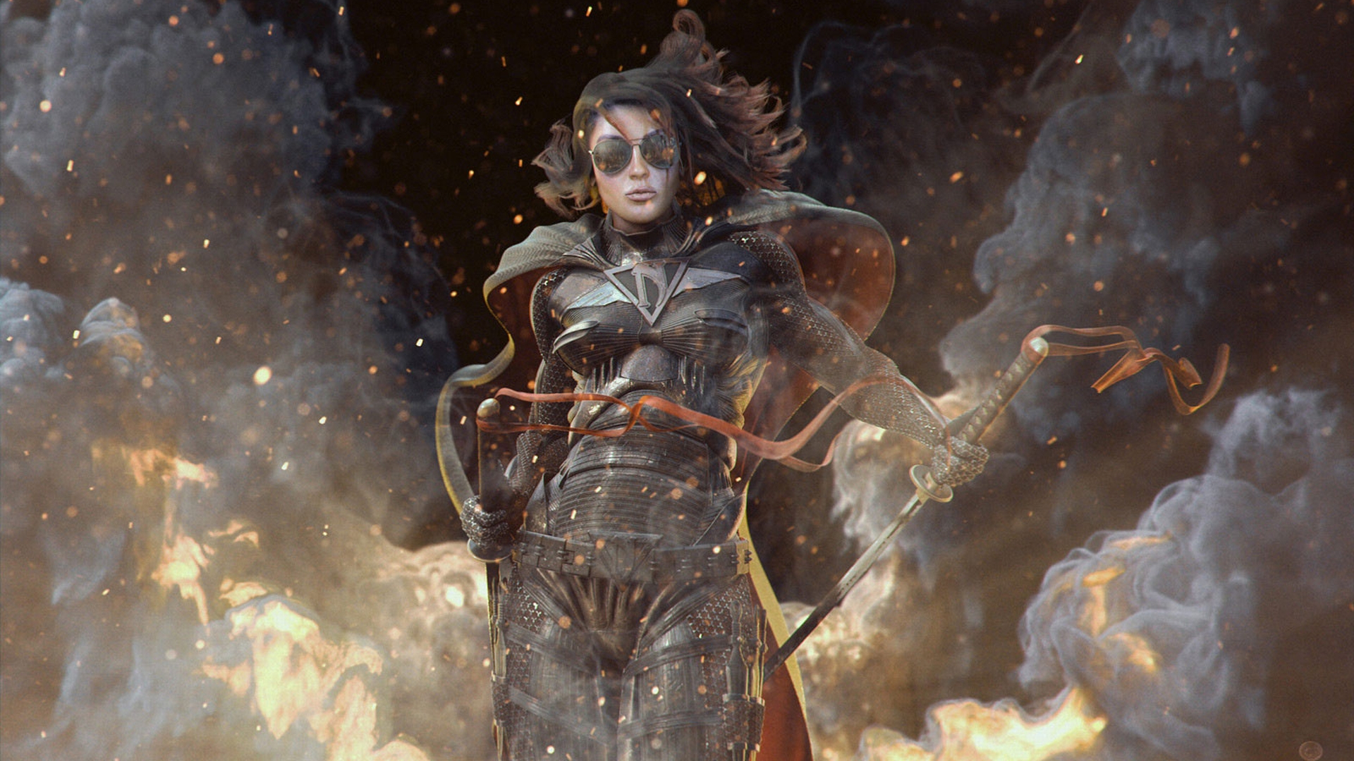 Fantasy women warrior in captivating desktop wallpaper.
