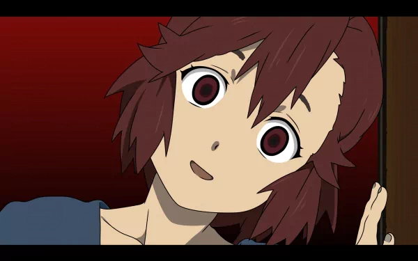 HD PC desktop wallpaper and background of Tsugumi Aoba from Kannagi: Crazy Shrine Maidens — anime portrait with short brown hair, brown eyes, and a warm smile.