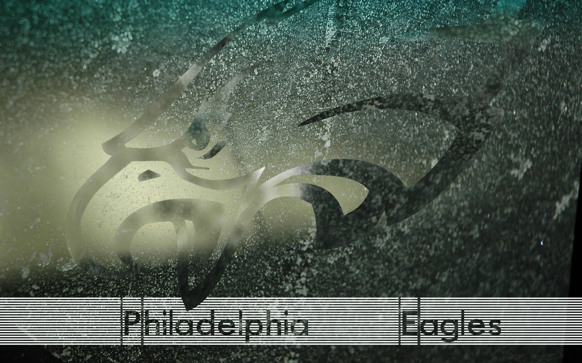 HD PC desktop wallpaper featuring the Philadelphia Eagles logo with a textured, smoky background highlighting the team's fierce emblem.