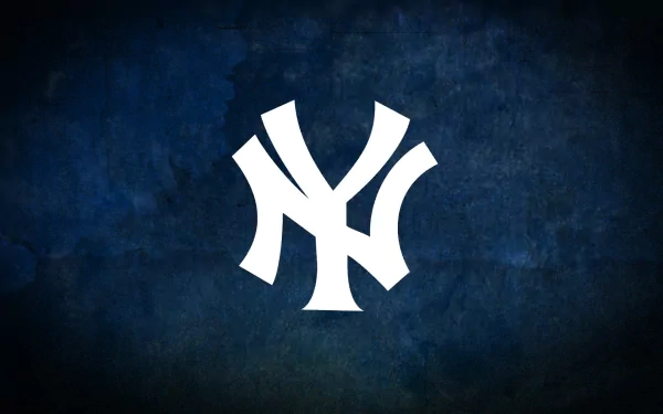 HD PC desktop wallpaper featuring the iconic white New York Yankees logo on a textured dark blue background, representing sports and baseball pride.