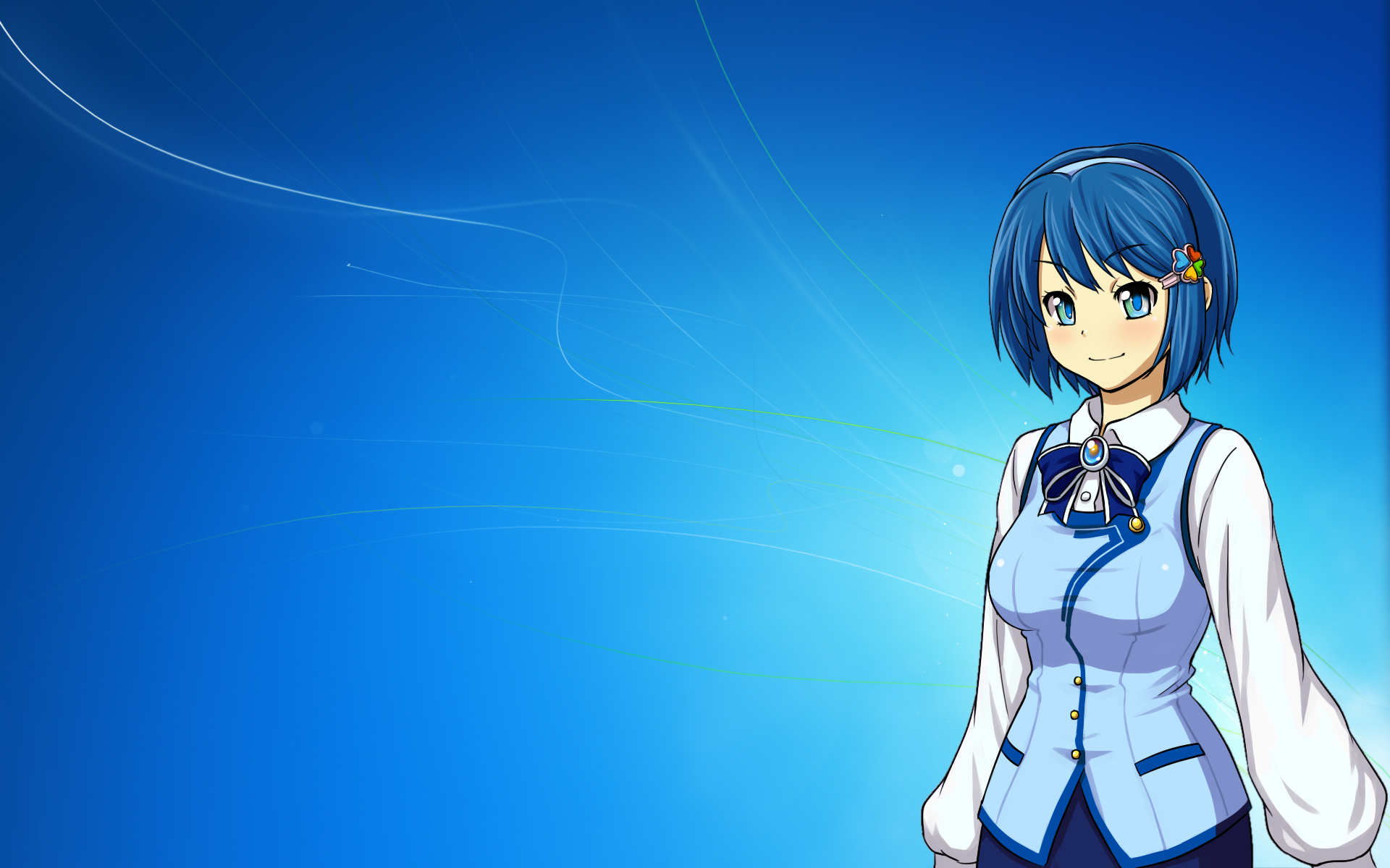 Anime-inspired desktop wallpaper featuring the adorable character, Os-tan.