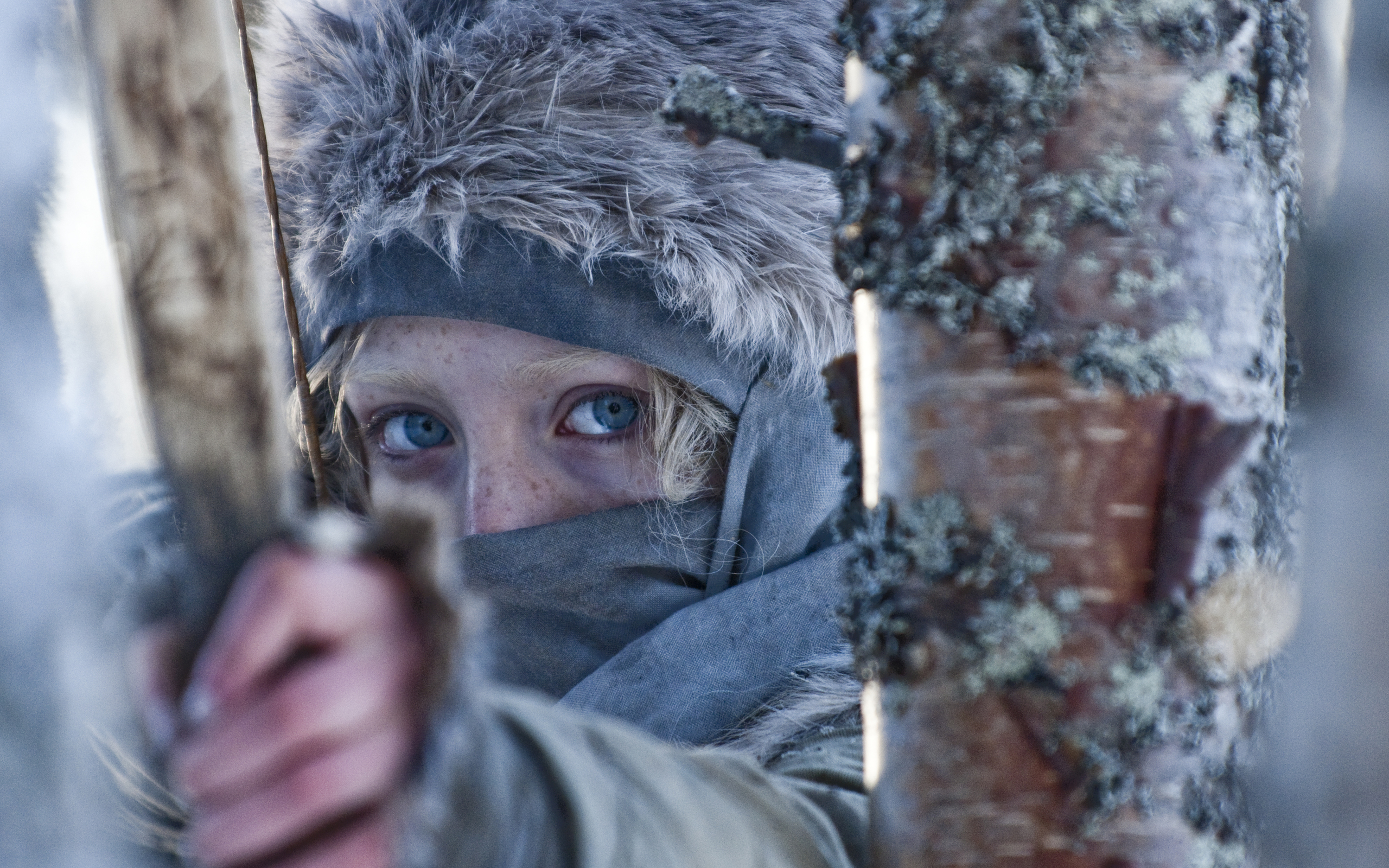 Saoirse Ronan as Hanna, in an action-packed movie scene.