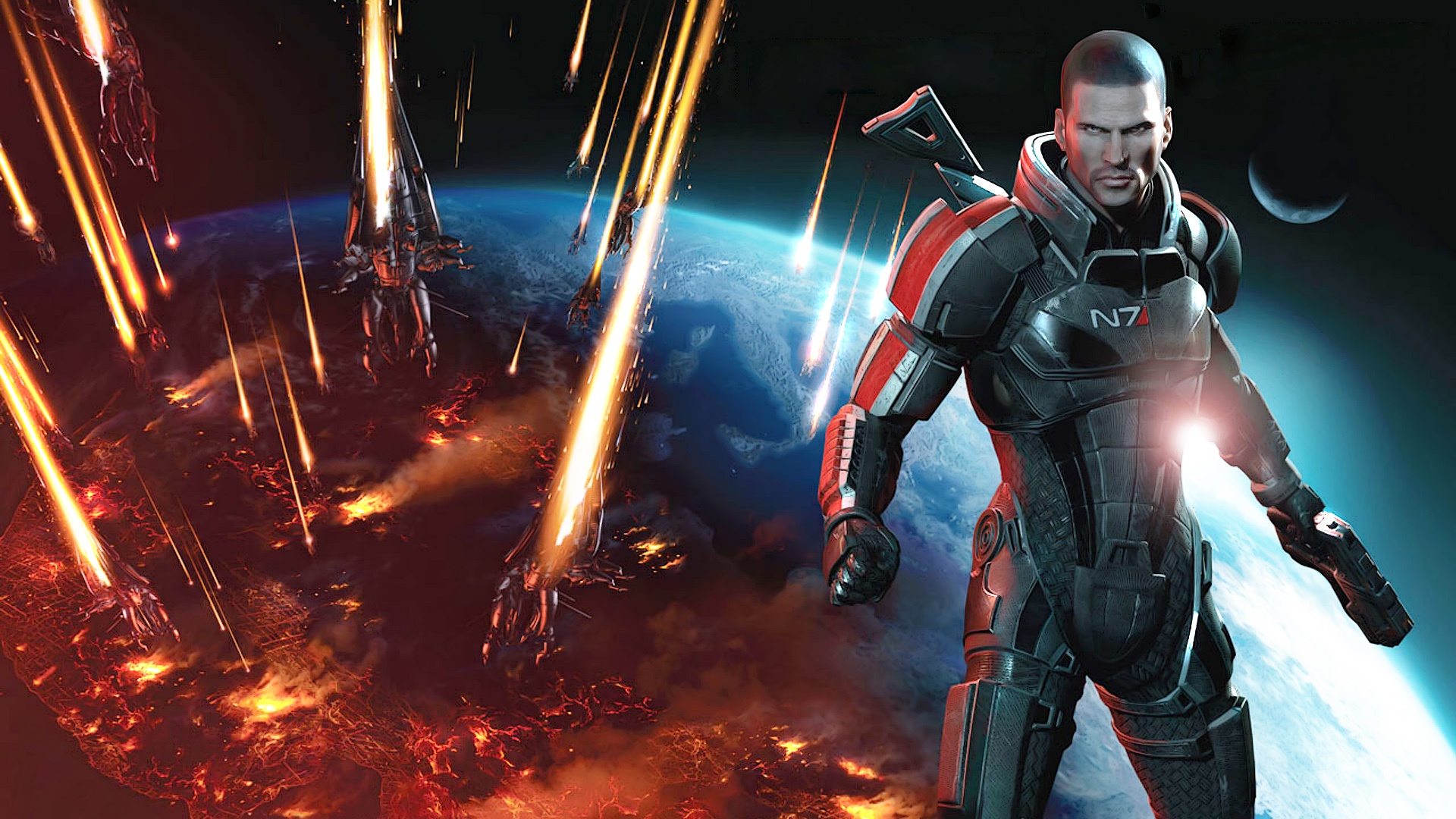 Commander Shepard from Mass Effect 3 in action.
