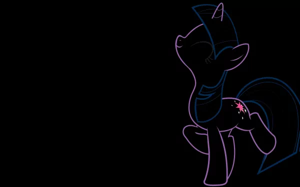 A vibrant illustration of Twilight Sparkle from My Little Pony: Friendship Is Magic, presented as a 4K Ultra HD desktop wallpaper showcasing her playful spirit against a dark background.