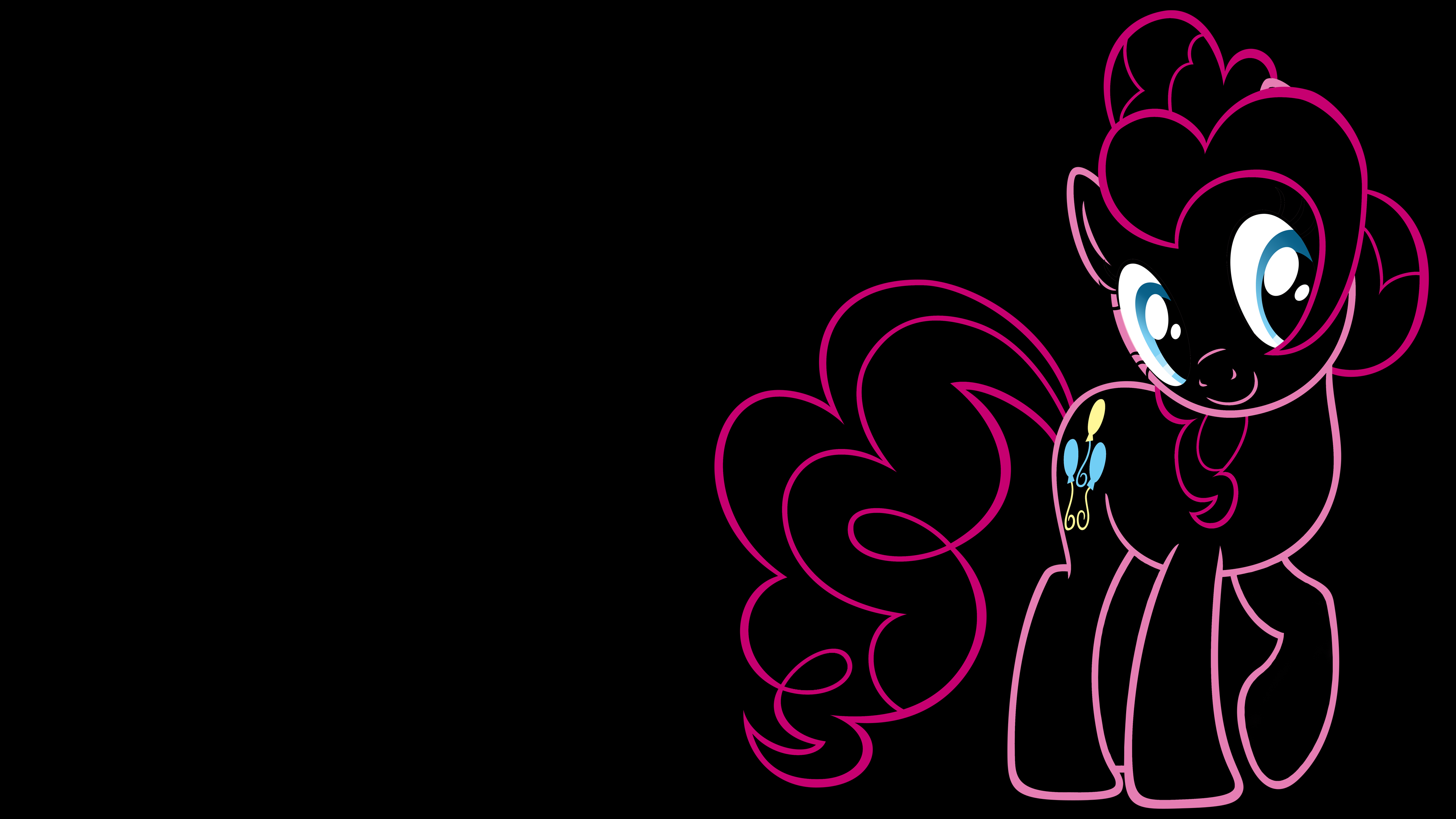 Pinkie Pie, a minimalistic My Little Pony character from the TV show Friendship is Magic.