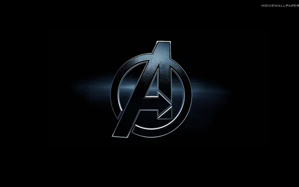 HD desktop wallpaper featuring the iconic Avengers logo on a dark background, showcasing the emblem from the movie The Avengers. A bold and dynamic design for fans.