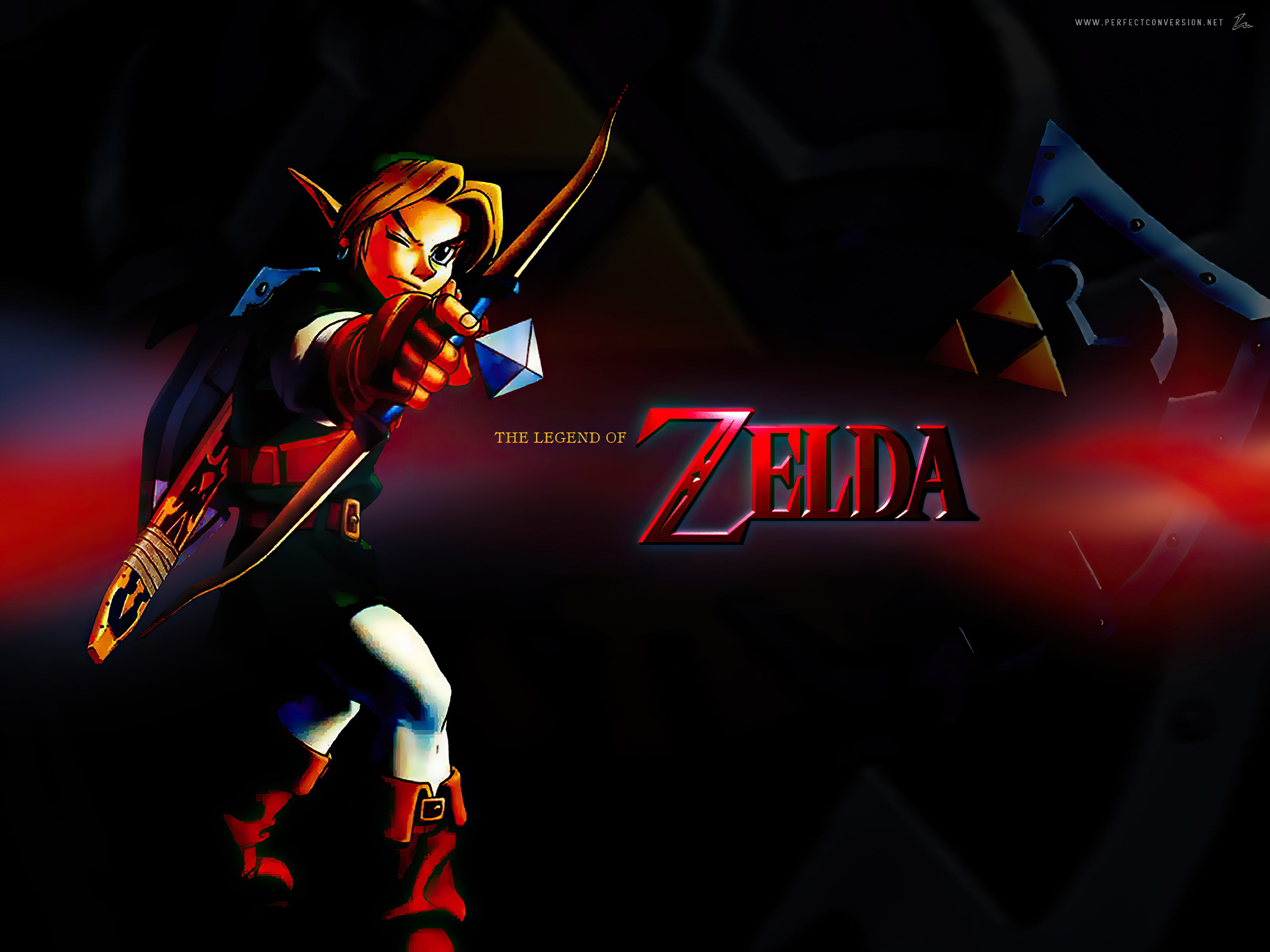 Desktop wallpaper featuring The Legend of Zelda: Ocarina of Time video game.
