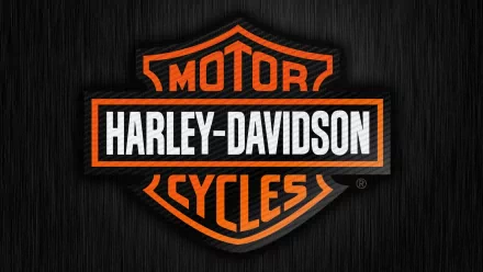 Harley-Davidson logo displayed prominently on a textured black background, showcasing the iconic branding of the motorcycle manufacturer in an HD desktop wallpaper format.