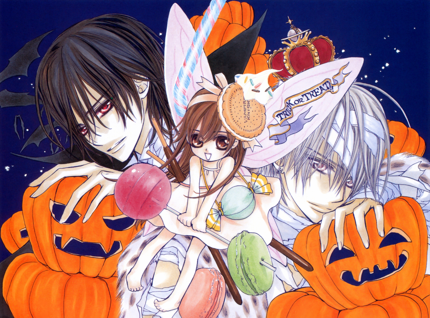 Anime vampire knight Halloween desktop wallpaper.