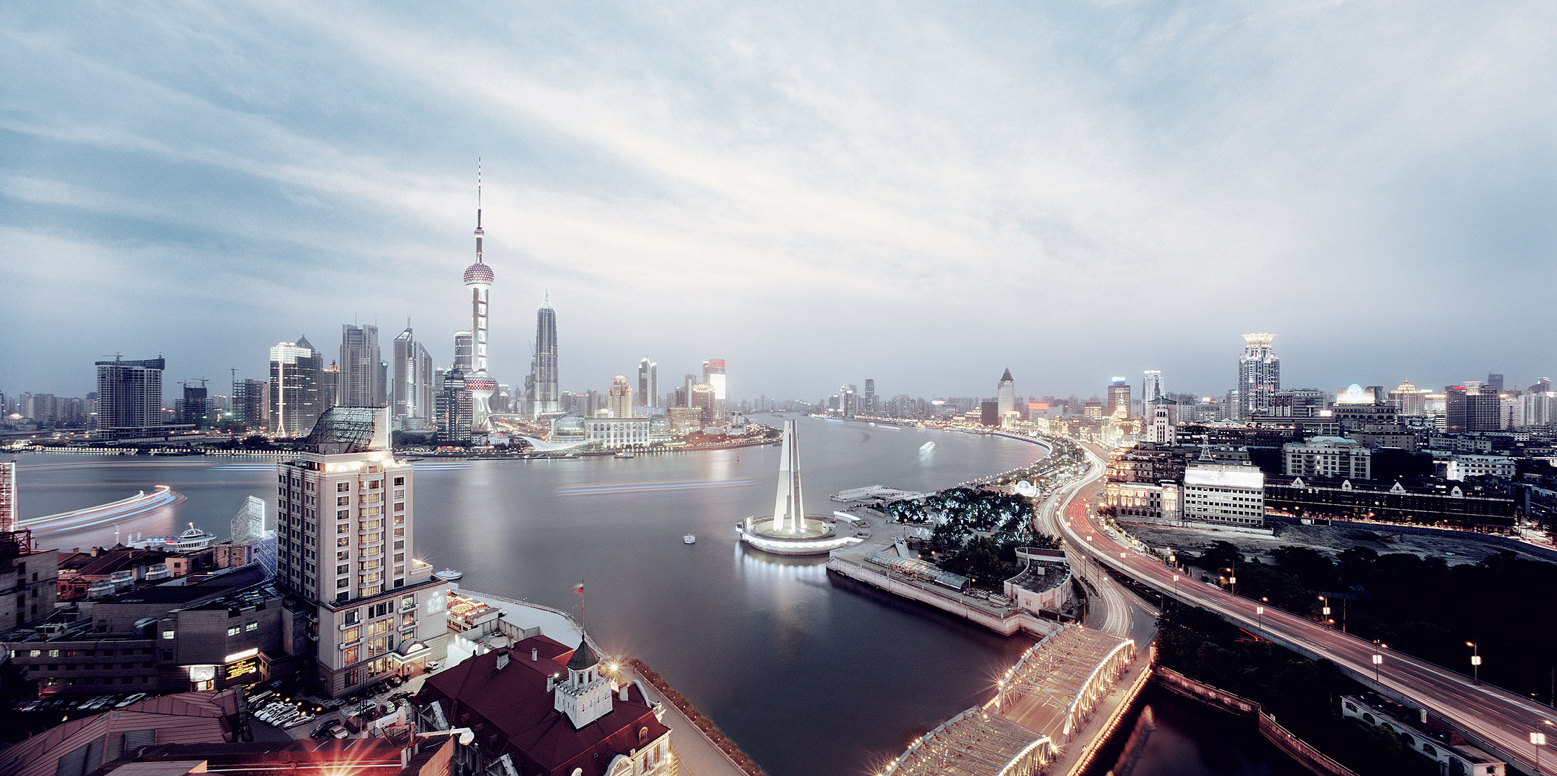 Shanghai skyline at night, showcasing the mesmerizing skyline of China's bustling city.