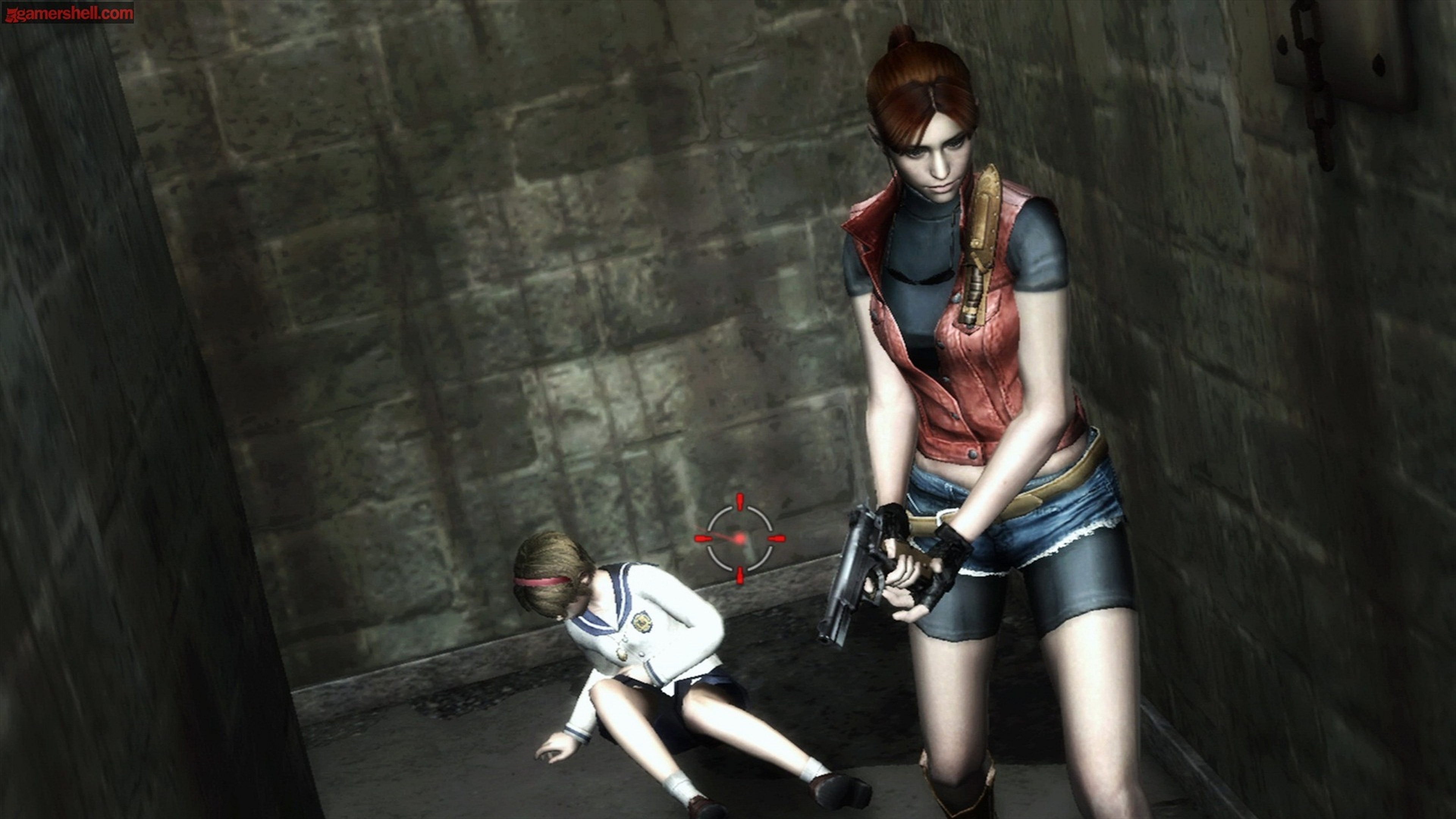 Claire Redfield and Sherry Birkin in Resident Evil: The Darkside Chronicles.