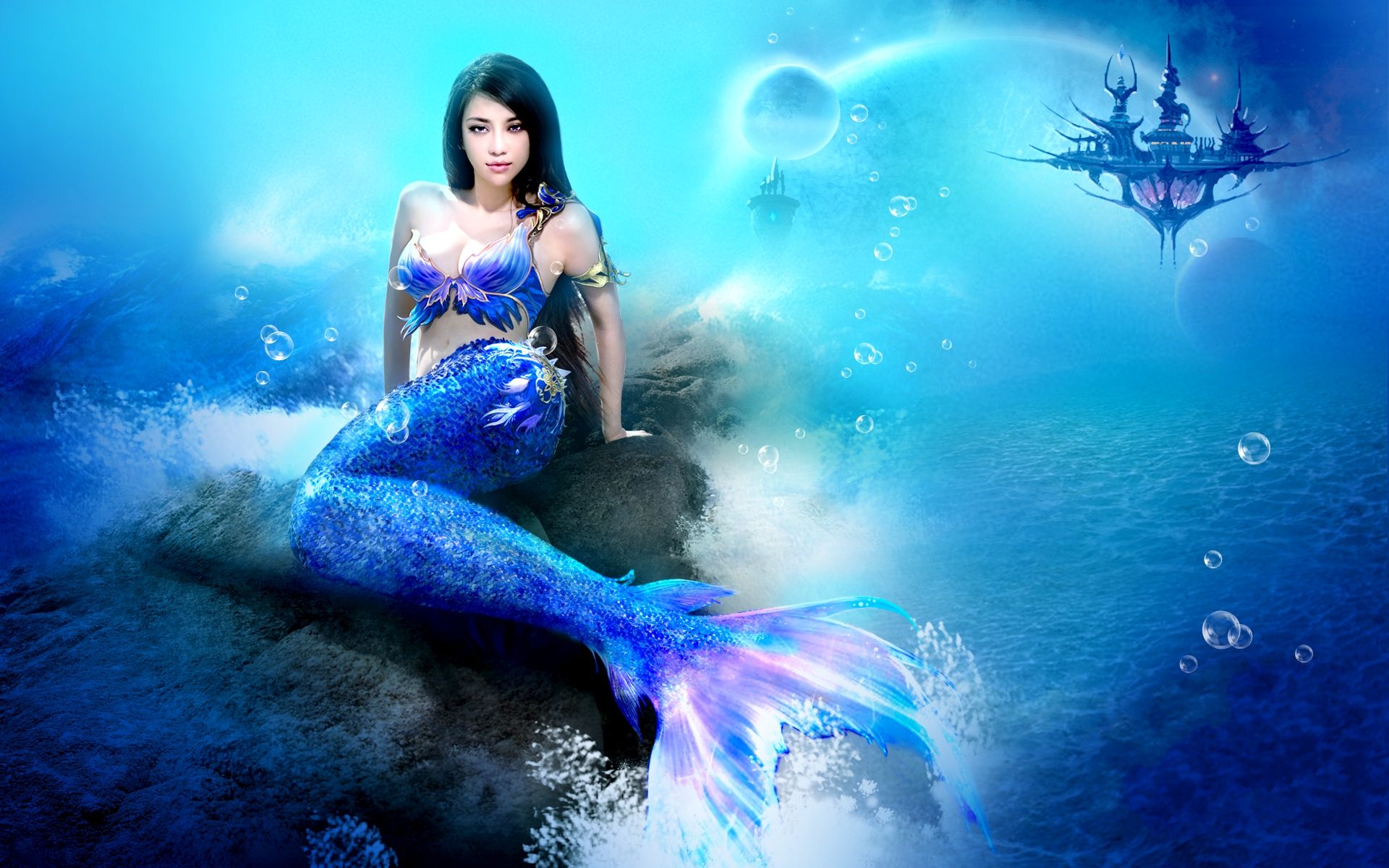 Fantasy mermaid desktop wallpaper.