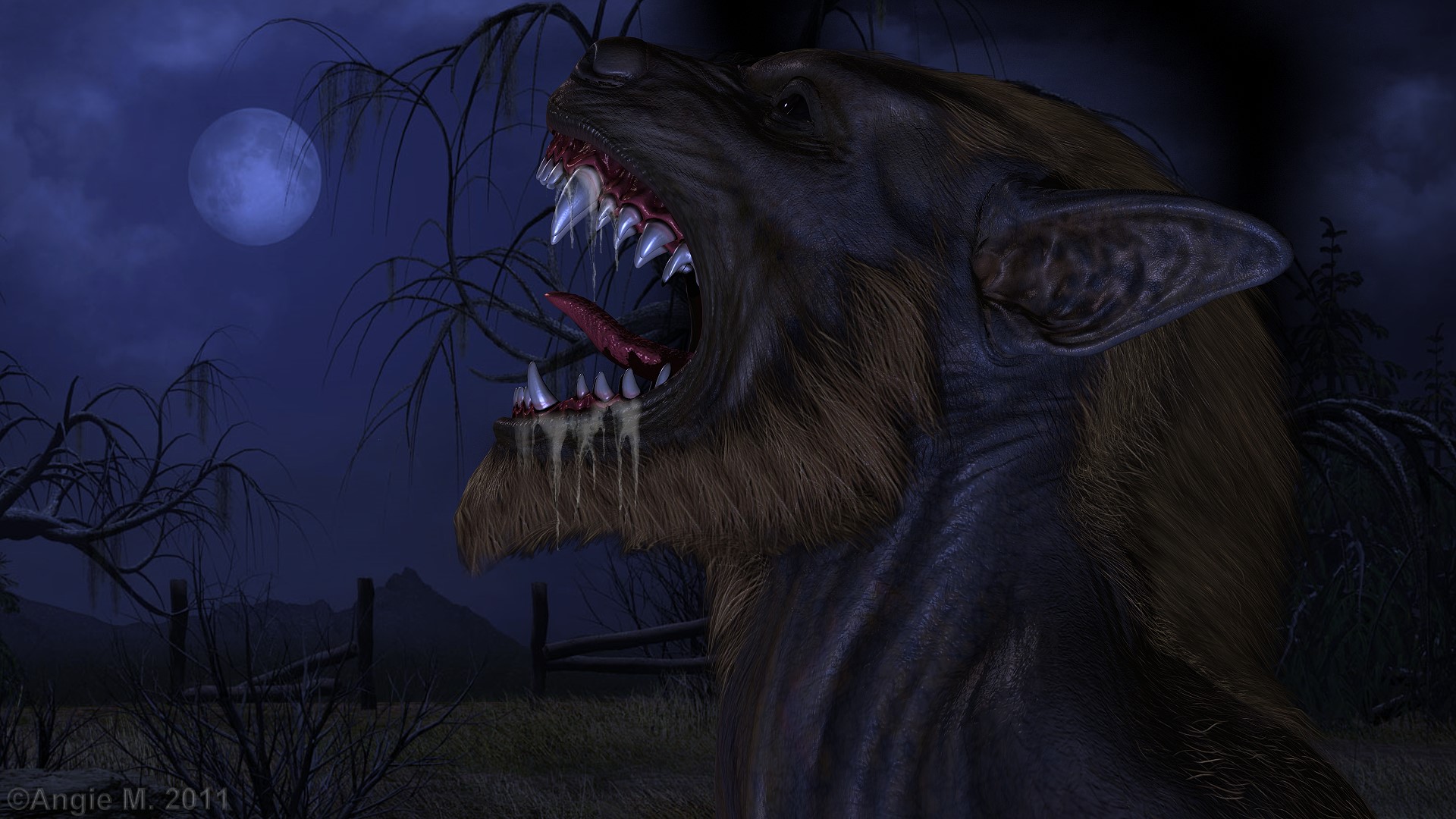 Dark Werewolf Desktop Wallpaper
