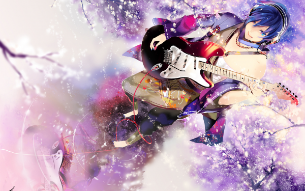 Anime Vocaloid Kaito Guitarra Fondo de pantalla HD | Fondo de Escritorio