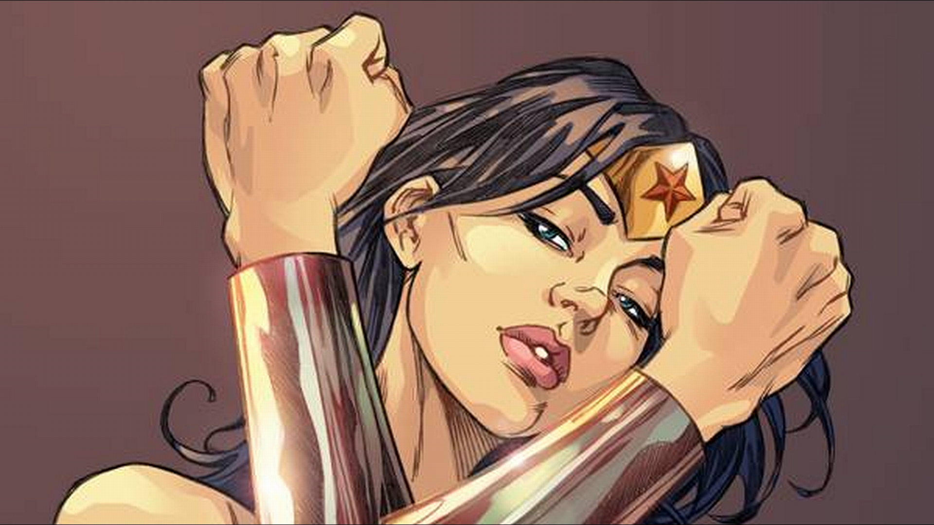 Desktop wallpaper featuring Wonder Woman from comics.