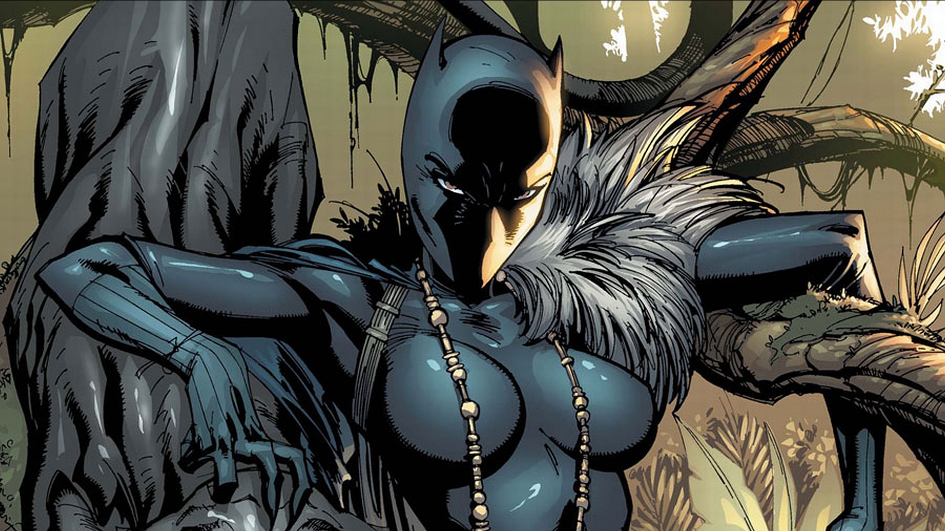 Black Panther in a vibrant comic book style, showcasing the iconic Marvel superhero.