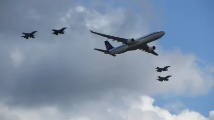  Airbus 330 with 4 Belgian F16 2011
