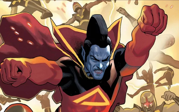 HD PC desktop wallpaper featuring Marvel Comics characters Nova and Gladiator in dynamic action poses with a comic-style background.