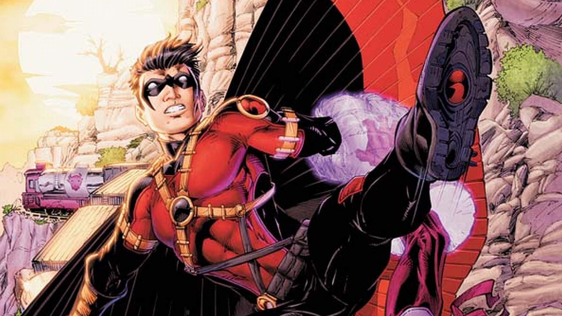 Red Robin from DC Comics' Teen Titans, depicted in The New 52 style.