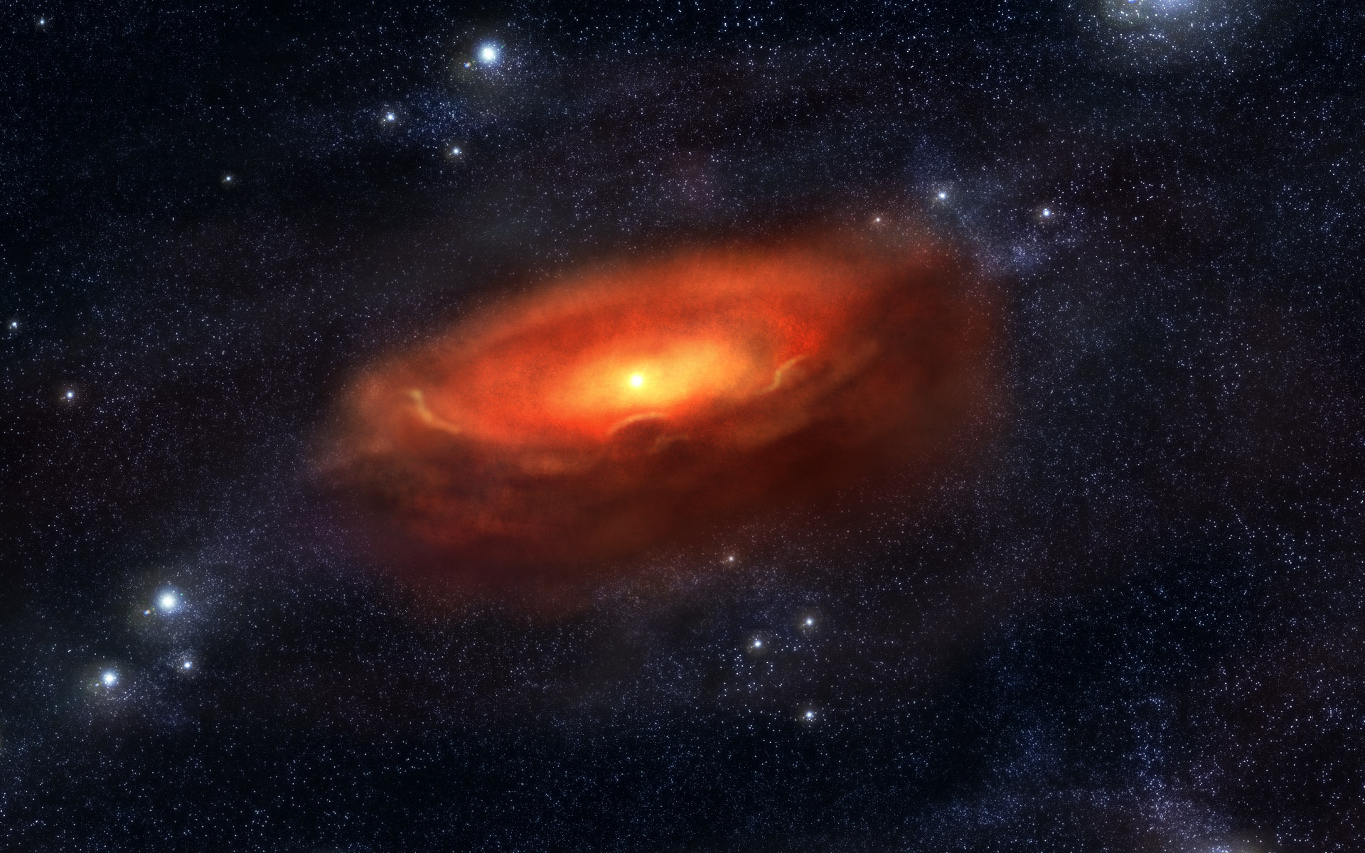 Sci-fi desktop wallpaper featuring a breathtaking galaxy.