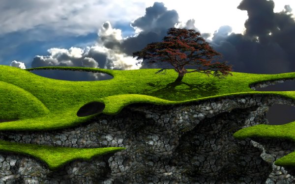 Fantasy Landscape Tree HD Wallpaper | Background Image