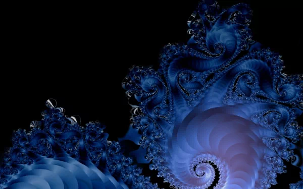 Abstract blue fractal design resembling spirals and waves, creating a mind teaser effect in high-definition for PC desktop wallpaper and background.