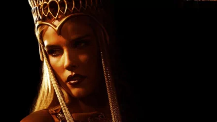 Close-up of a regal woman from the movie Immortals, featured in an HD PC desktop wallpaper and background.