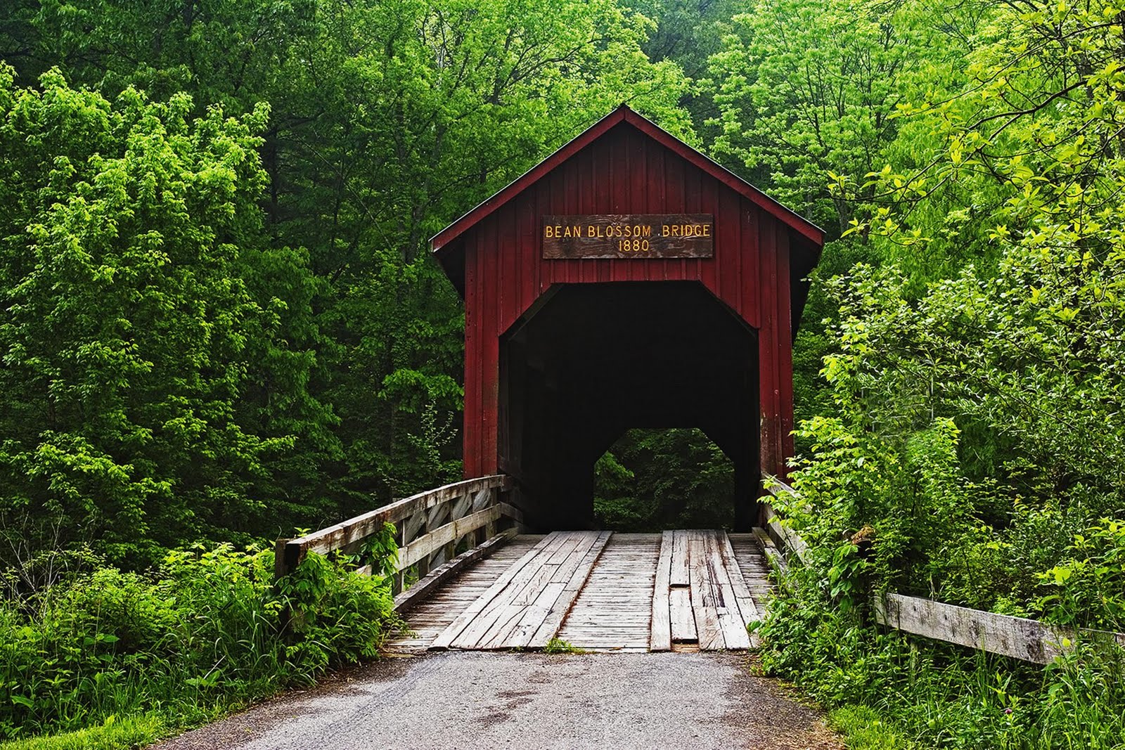 Download Bridge Man Made Covered Bridge Hd Wallpaper 