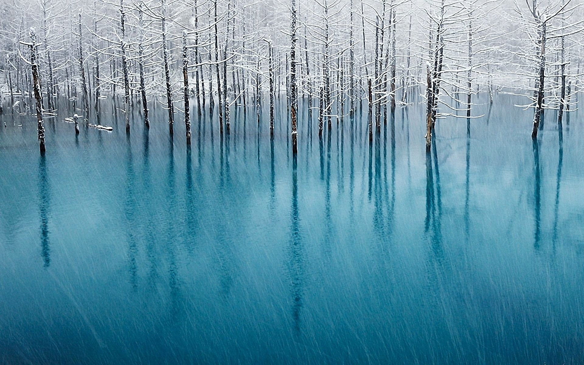Blue Lake In Winter 高清壁纸 桌面背景 19x10 Id Wallpaper Abyss