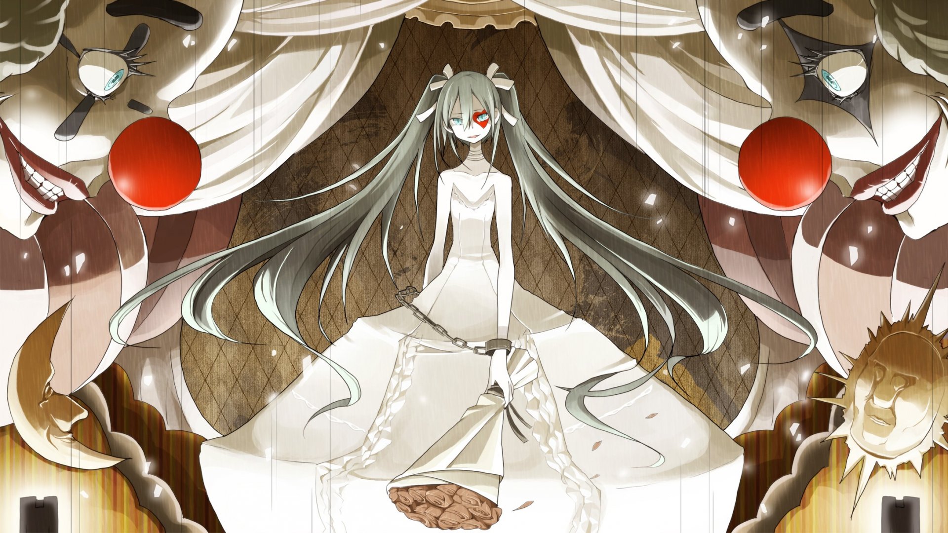 A striking HD wallpaper featuring Hatsune Miku, presented in an anime style with an enchanting background, capturing the essence of the Vocaloid universe.