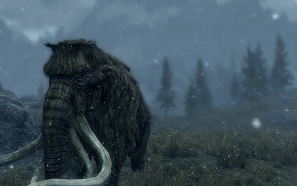 Video Game The Elder Scrolls V: Skyrim The Elder Scrolls Skyrim Snow Mammoth Beast HD Wallpaper | Background Image