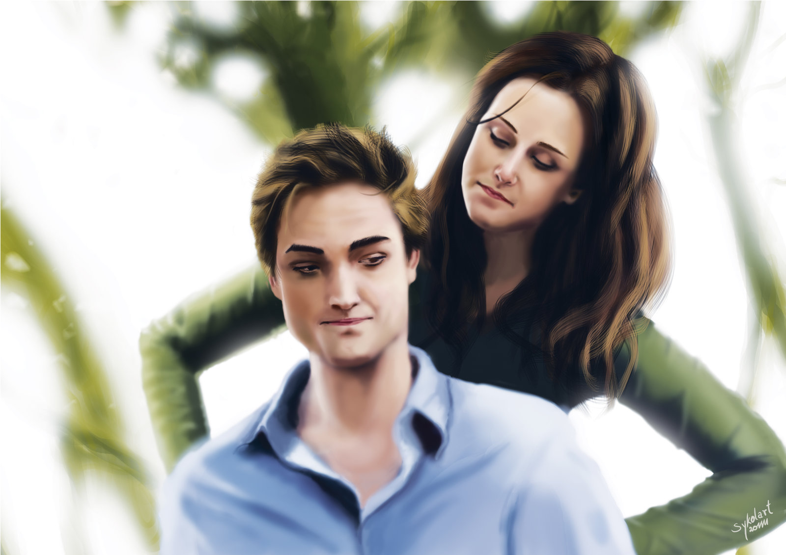 Twilight Edward and Bella love by sykolart Wallpaper and Background