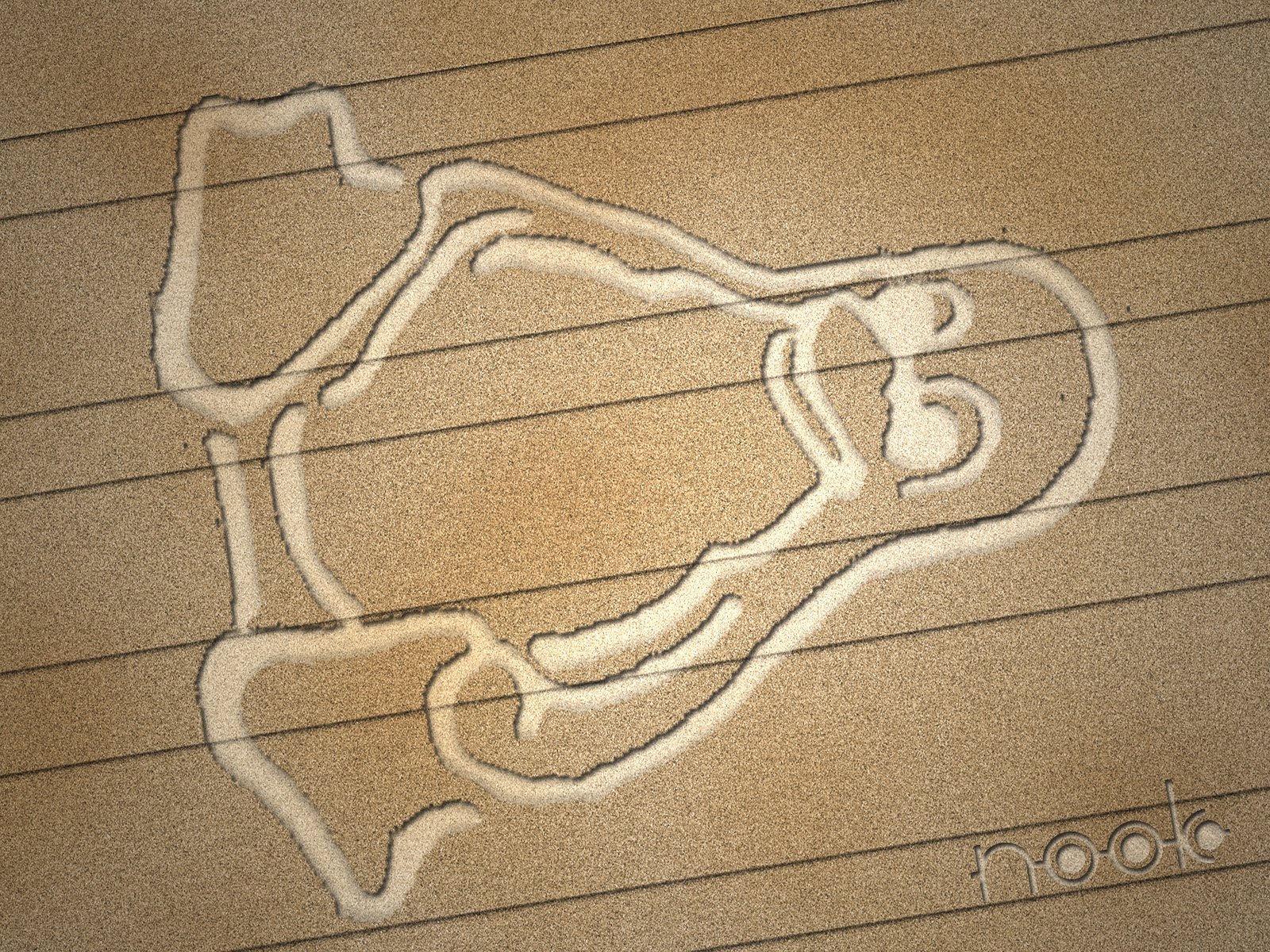 A Linux-themed HD PC desktop wallpaper featuring a large Tux penguin outline carved into a golden field, blending technology and nature.