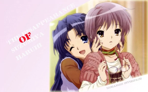 Ryōko Asakura Yuki Nagato Anime The Melancholy of Haruhi Suzumiya HD Desktop Wallpaper | Background Image
