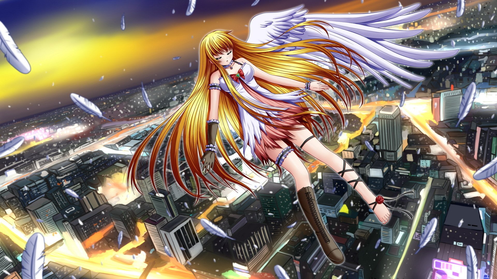 Download City Ilolamai Anime Angel Hd Wallpaper By Ilolamai