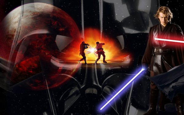 Movie Star Wars Episode III: Revenge of the Sith Star Wars Darth Vader Anakin Skywalker Obi-Wan Kenobi Lightsaber Red Lightsaber Blue Lightsaber Sith Jedi Belt Helmet Mask Cape HD Wallpaper | Background Image