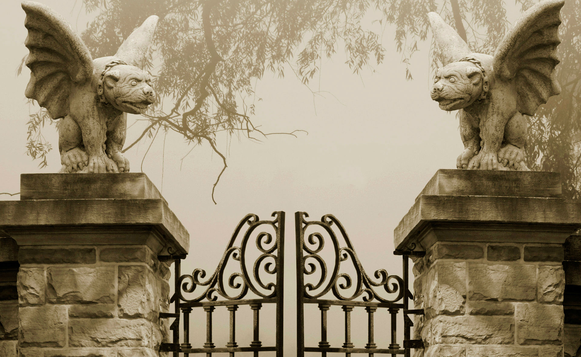 Download Gargoyle Gothic Dark Cemetery Wallpaper