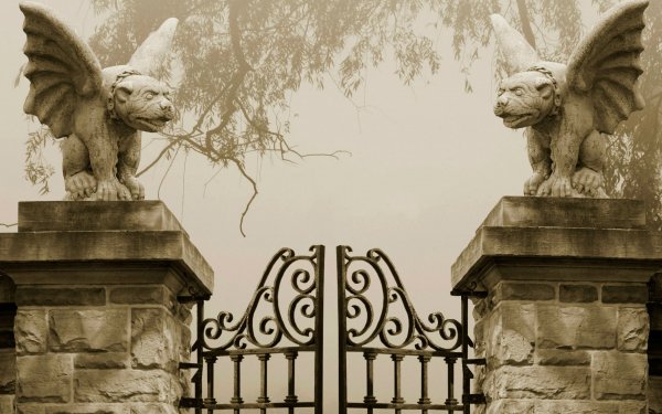 Dark Cemetery Gothic Gargoyle HD Wallpaper | Background Image