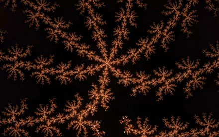 Abstract fractal design with intricate, branching patterns in warm tones against a dark background, rendered in 4K Ultra HD for a striking PC desktop wallpaper.