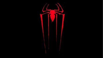 A striking HD wallpaper featuring the iconic Spider-Man logo in red against a black background, inspired by the movie The Amazing Spider-Man.