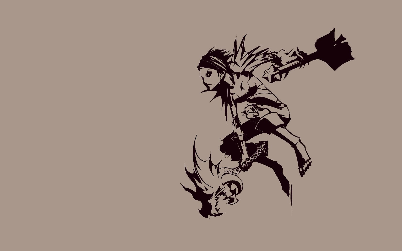 A dynamic woman warrior leaps into action, embodying strength and courage in a captivating fantasy scene. This HD wallpaper adds a bold touch to any desktop background.