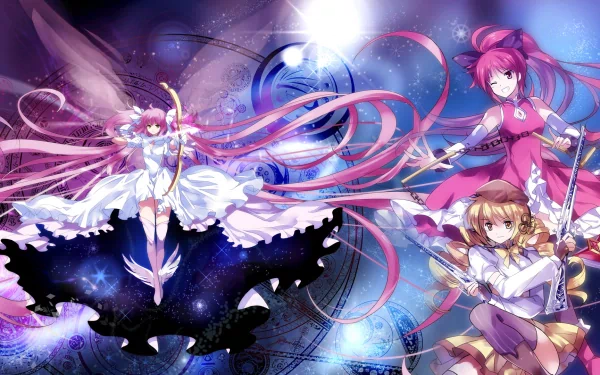 Mami Tomoe Kyōko Sakura Madoka Kaname Ultimate Madoka Anime Puella Magi Madoka Magica HD Desktop Wallpaper | Background Image
