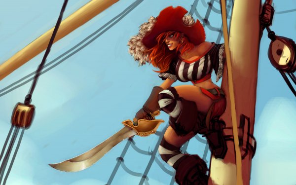 Fantasy Pirate Redhead HD Wallpaper | Background Image