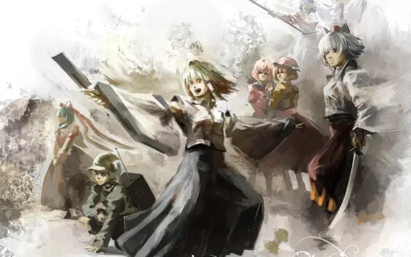 Nitori Kawashiro Minoriko Aki Shizuha Aki Hina Kagiyama Sanae Kochiya Suwako Moriya Momiji Inubashiri Anime Touhou HD Desktop Wallpaper | Background Image