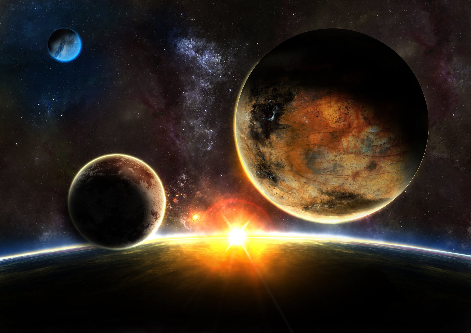 Download Sci Fi Sunrise HD Wallpaper